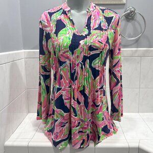 Lilly Pulitzer Sarasota Tunic in The Vias Floral Long Sleeve Sz XS - MINT